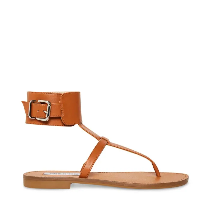 Womens Rico Tan Leather Steve Madden Sandals