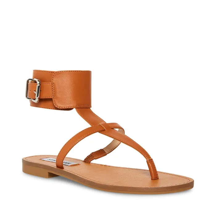 Womens Rico Tan Leather Steve Madden Sandals