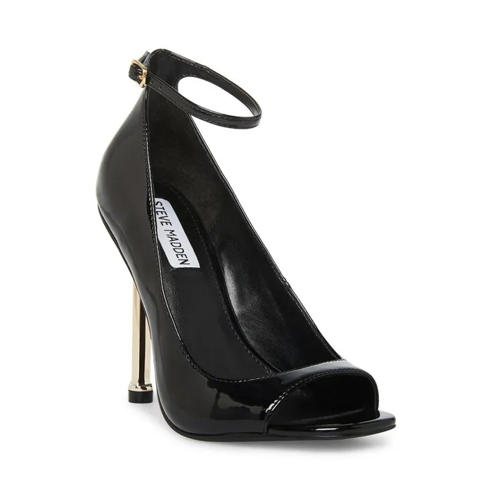 Womens Romance Black Patent Steve Madden Heels