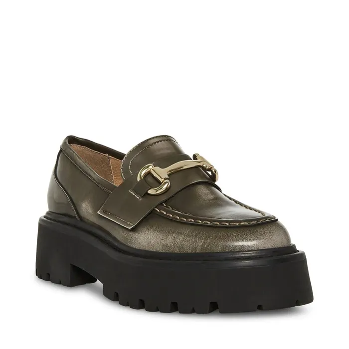 Womens Roux Grey Distressed Steve Madden Loafers and Flats