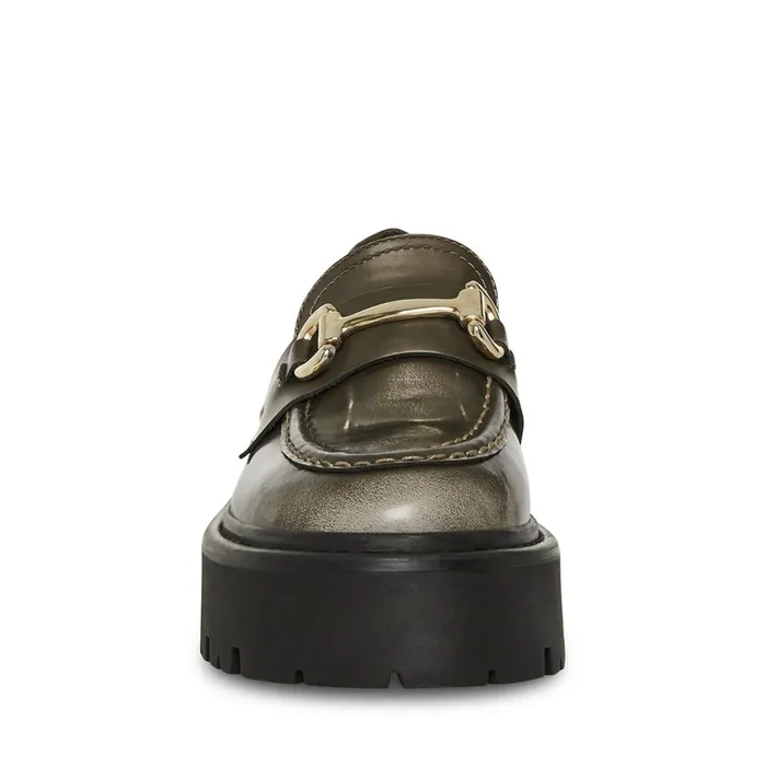 Womens Roux Grey Distressed Steve Madden Loafers and Flats