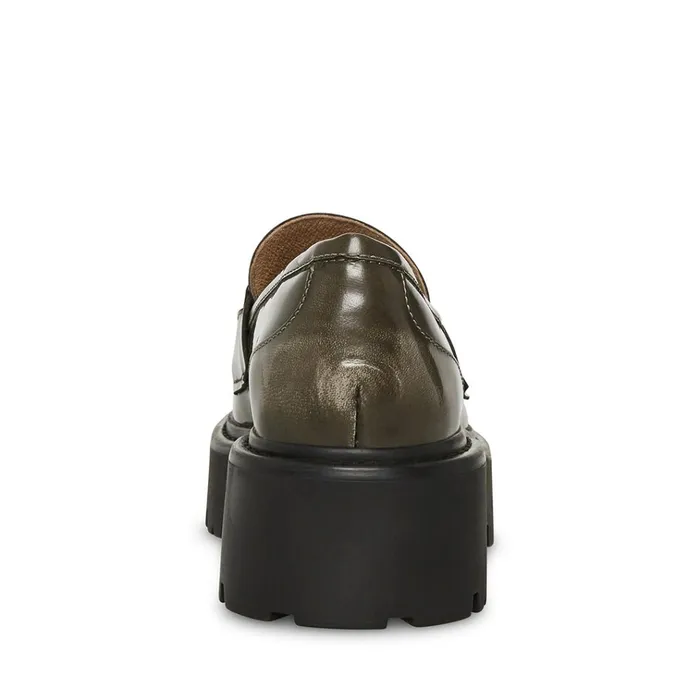 Womens Roux Grey Distressed Steve Madden Loafers and Flats