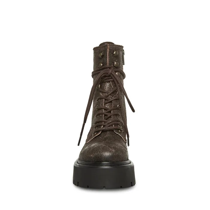 Womens Rowen Brown Leather Steve Madden Boots and Booties
