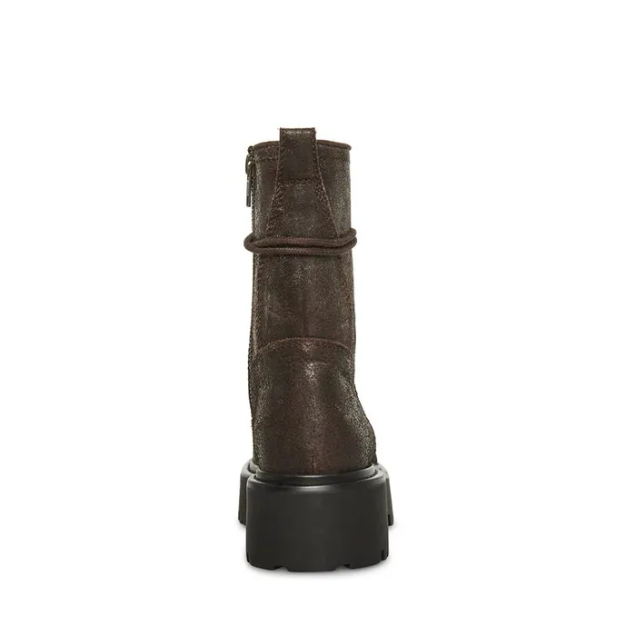 Womens Rowen Brown Leather Steve Madden Boots and Booties