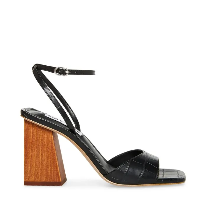 Womens Rozlyn Black Crocodile Steve Madden Heels