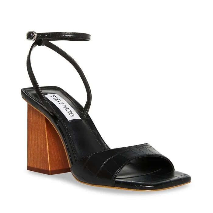 Womens Rozlyn Black Crocodile Steve Madden Heels