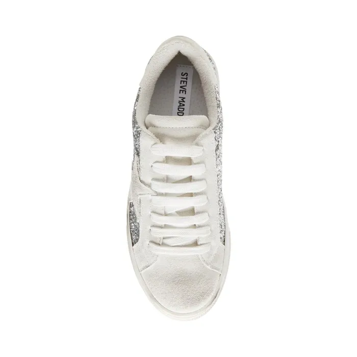 Womens Rubie Silver Glitter Steve Madden Sneakers