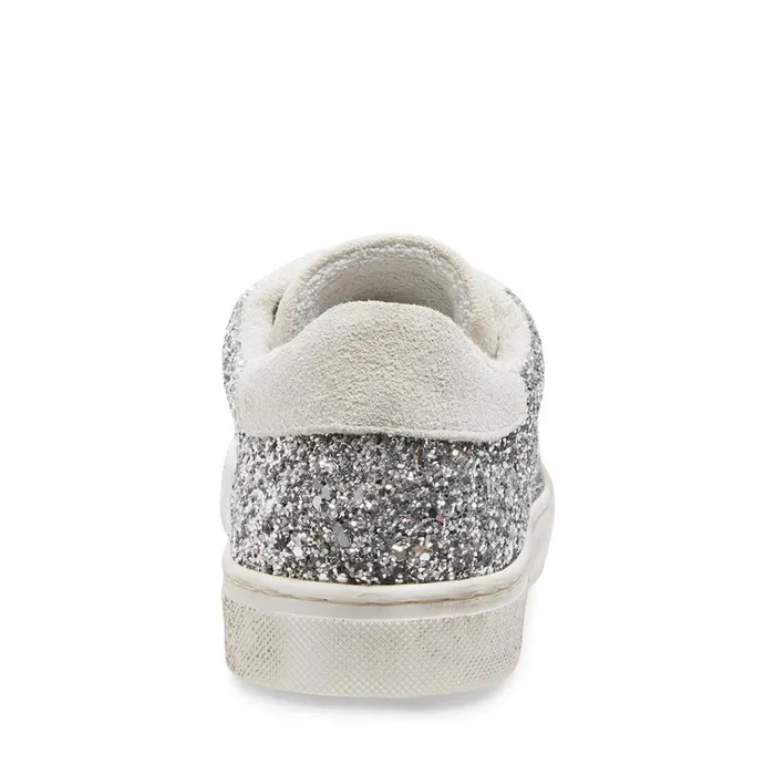 Womens Rubie Silver Glitter Steve Madden Sneakers