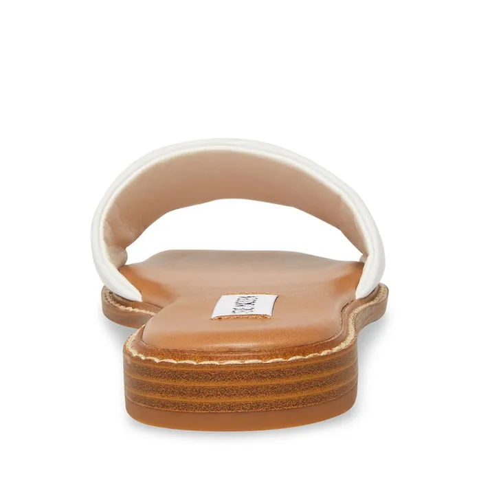 Womens Sandra White Leather Steve Madden Sandals