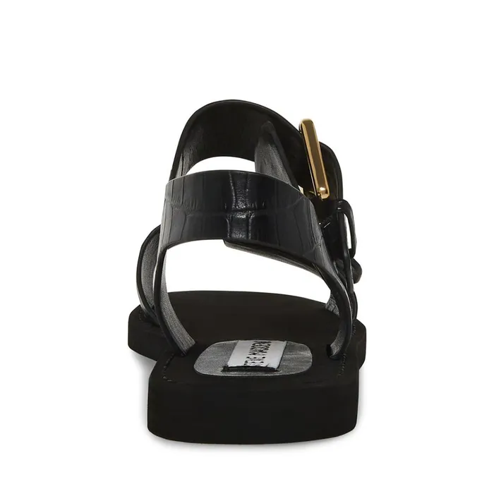 Womens Santo Black Crocodile Steve Madden Sandals