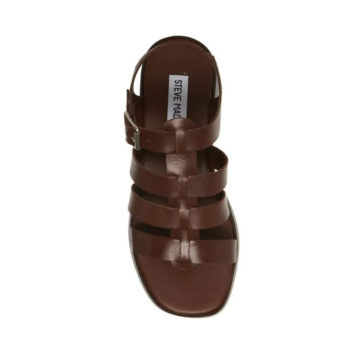 Womens Sarai Brown Leather Steve Madden Sandals
