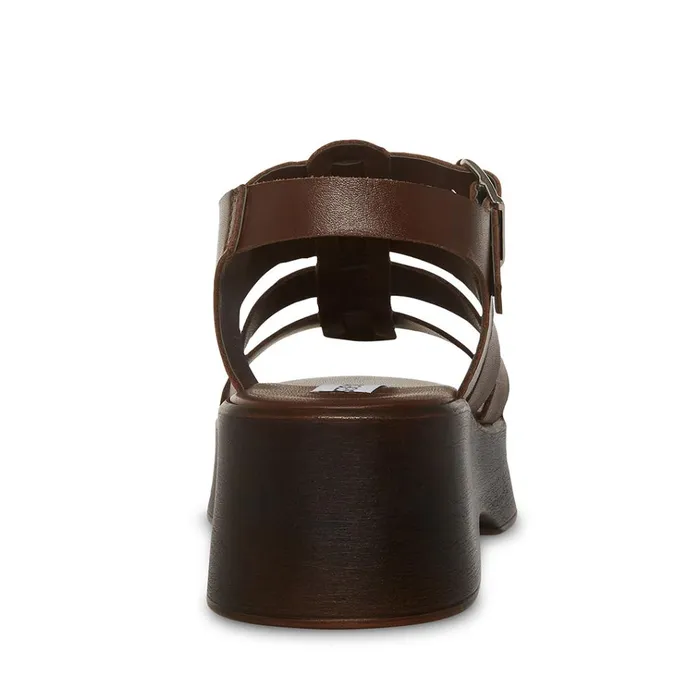 Womens Sarai Brown Leather Steve Madden Sandals