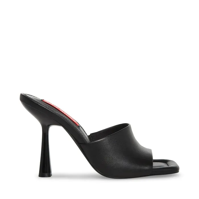 Womens Selene Black Leather Steve Madden Heels