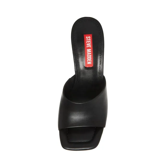 Womens Selene Black Leather Steve Madden Heels