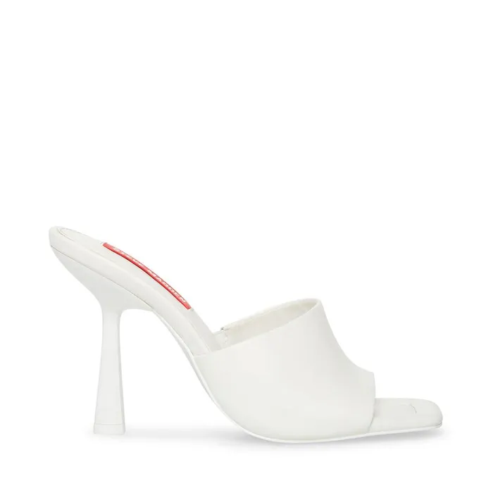 Womens Selene White Leather Steve Madden Heels
