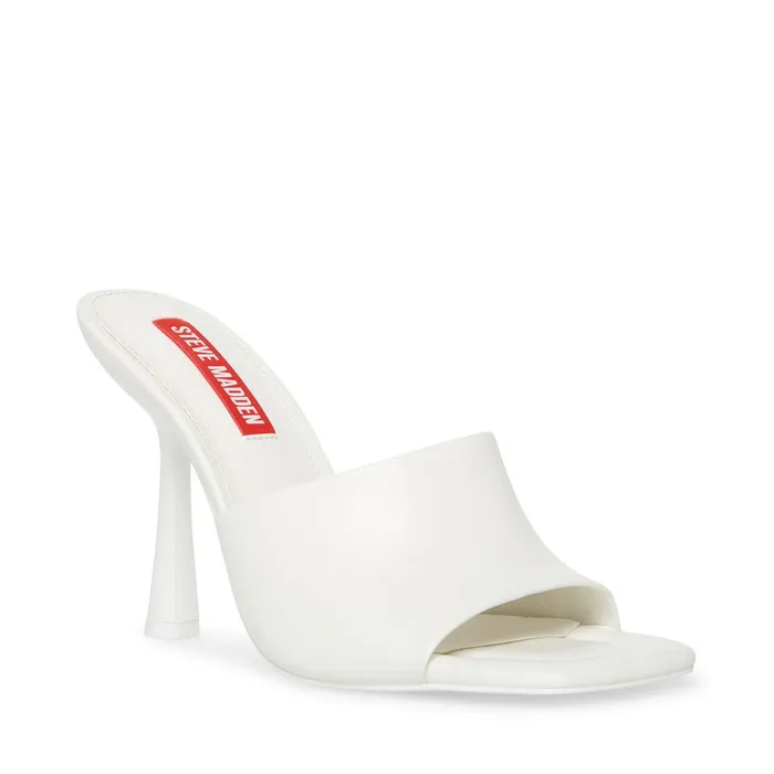 Womens Selene White Leather Steve Madden Heels