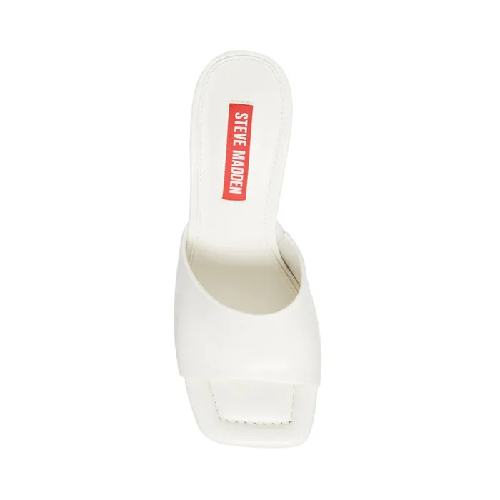Womens Selene White Leather Steve Madden Heels