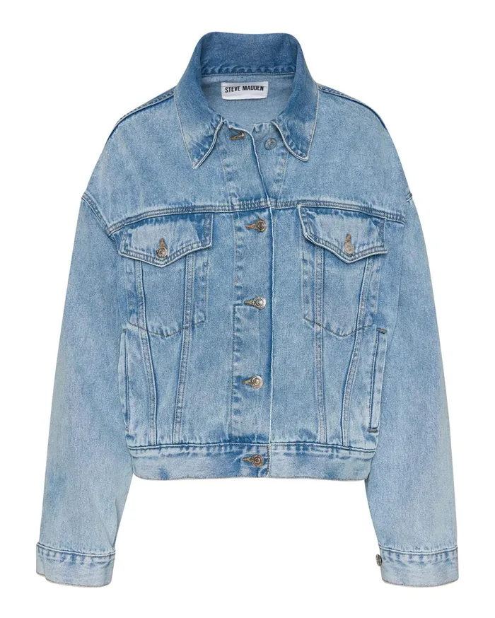 Womens Sienna Denim Jacket Rhinestones Steve Madden Jackets and Coats