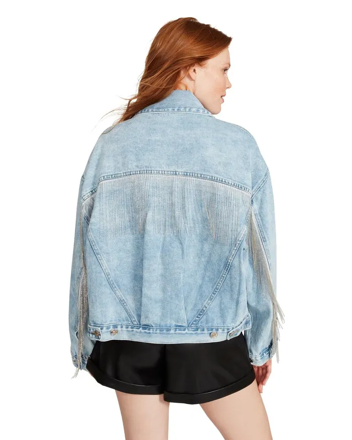 Womens Sienna Denim Jacket Rhinestones Steve Madden Jackets and Coats