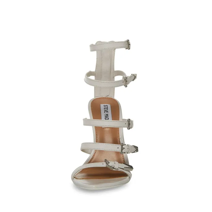 Womens Simone White Leather Steve Madden Heels