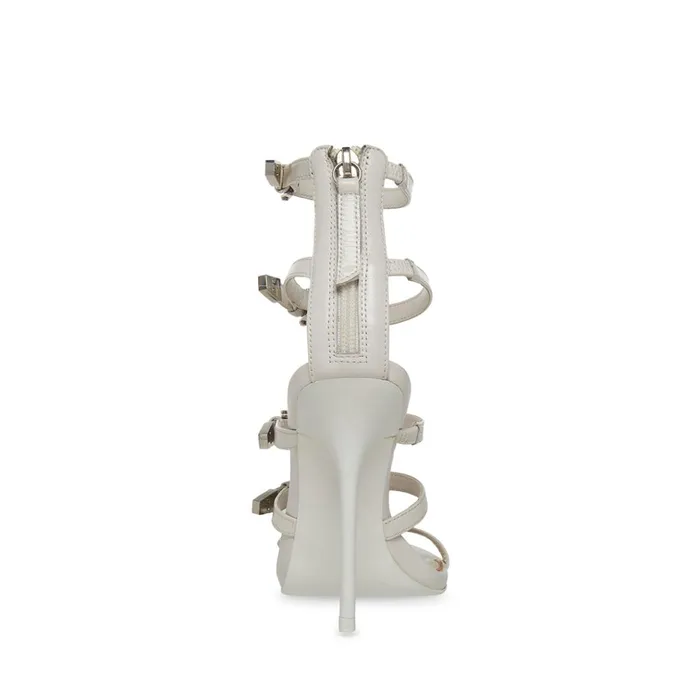 Womens Simone White Leather Steve Madden Heels