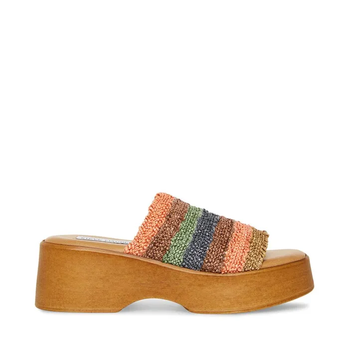 Womens Slinky30 Natural Multi Steve Madden Sandals