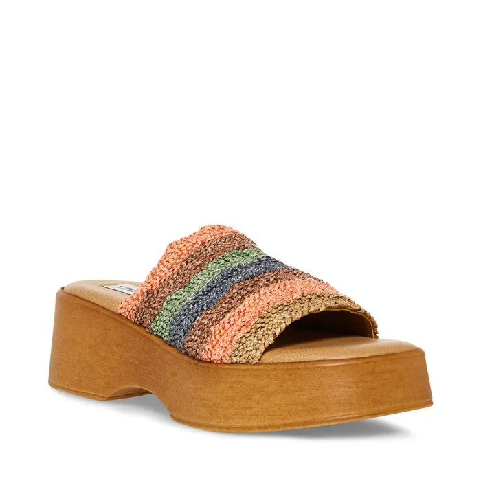 Womens Slinky30 Natural Multi Steve Madden Sandals