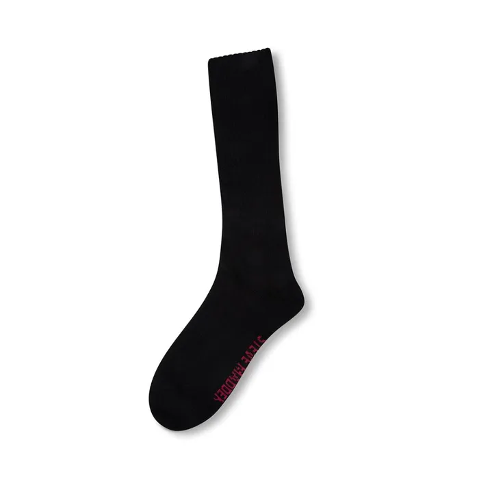 Womens Slouchy Ribbed Crew Single Black Steve Madden Socks and Tights