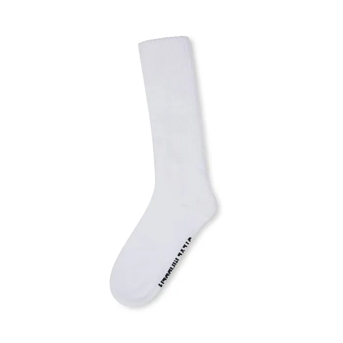 Womens Slouchy Ribbed Crew Single White Steve Madden Socks and Tights