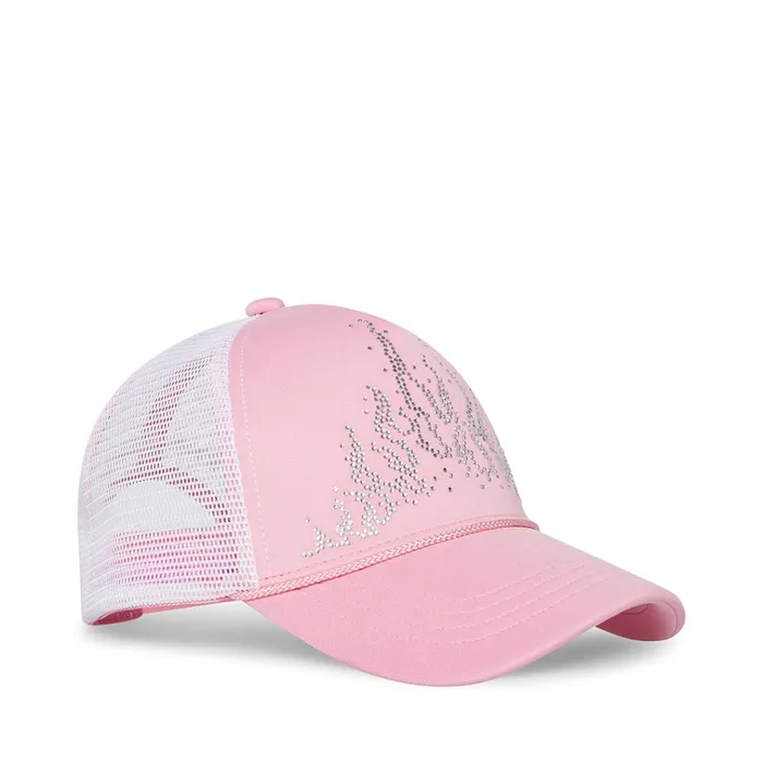 Womens Stone Flame Trucker Hat Pink Steve Madden Hats Scarves and Gloves Womens Stone Flame Trucker Hat Pink Steve Madden Hats Scarves and Gloves
