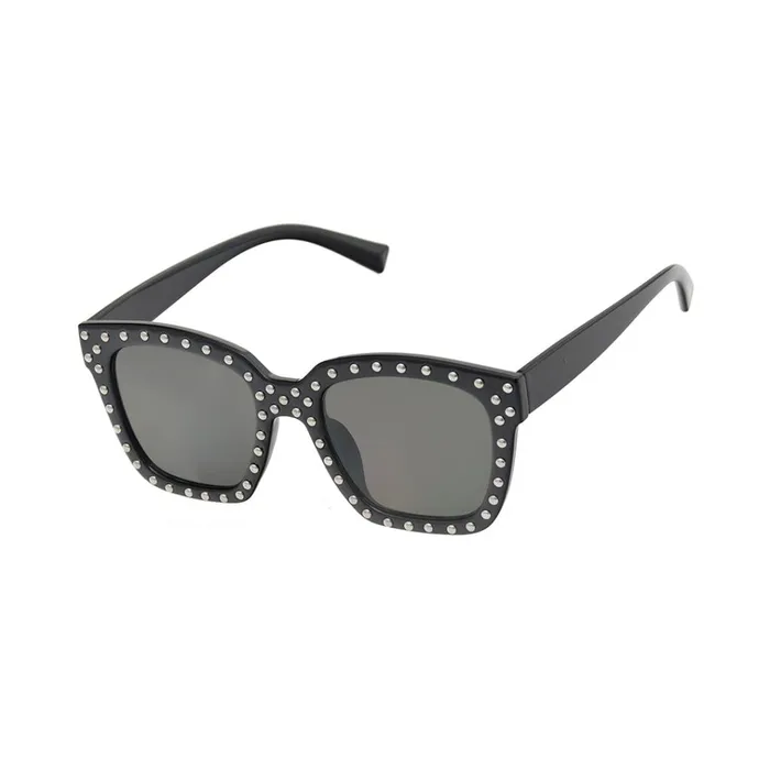 Womens Studded Oversized Sunglasses Black Silver Steve Madden Sunglasses