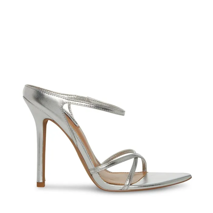 Womens Stunner Silver Steve Madden Heels