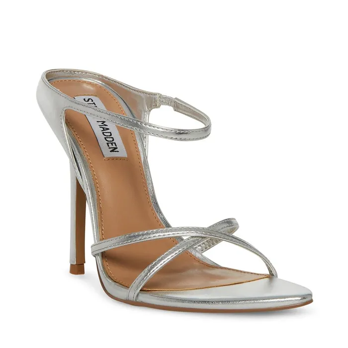 Womens Stunner Silver Steve Madden Heels