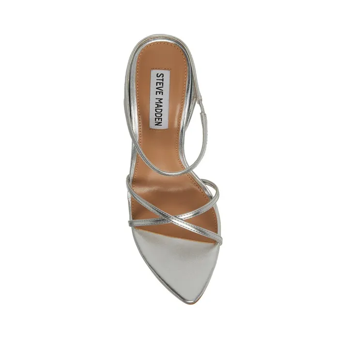 Womens Stunner Silver Steve Madden Heels