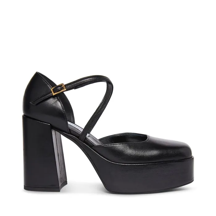 Womens Suzanna Black Leather Steve Madden Heels