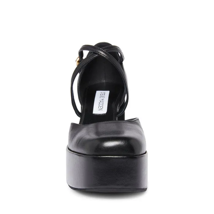 Womens Suzanna Black Leather Steve Madden Heels