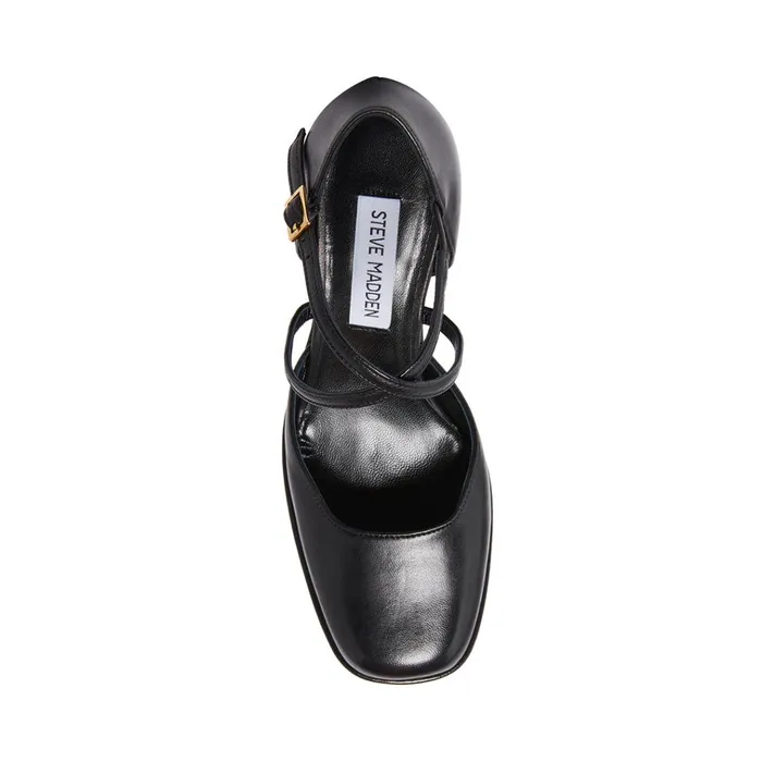 Womens Suzanna Black Leather Steve Madden Heels