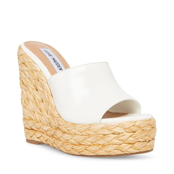 Womens Tabitha White Patent Steve Madden Sandals