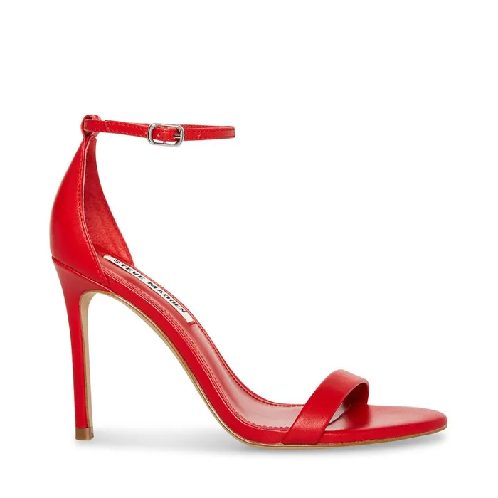Womens Tecy Red Leather Steve Madden Heels