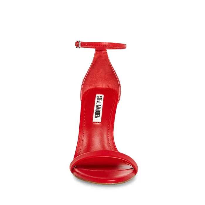 Womens Tecy Red Leather Steve Madden Heels