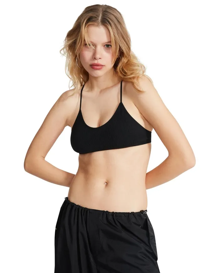 Womens The Ella Mesh Bralette Black Steve Madden Tops and Shirts