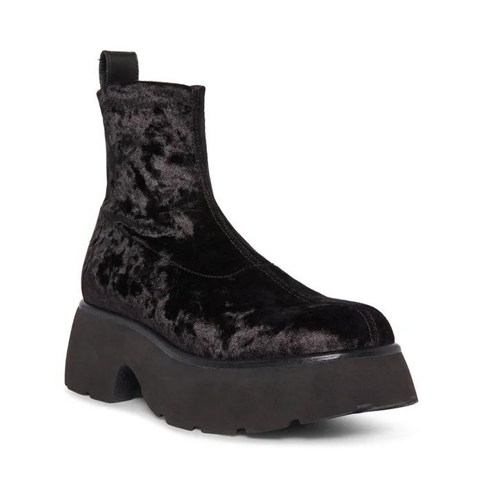 Womens Thelma Black Velvet Steve Madden Boots and Booties