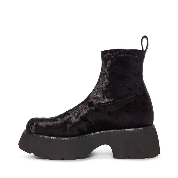 Womens Thelma Black Velvet Steve Madden Boots and Booties