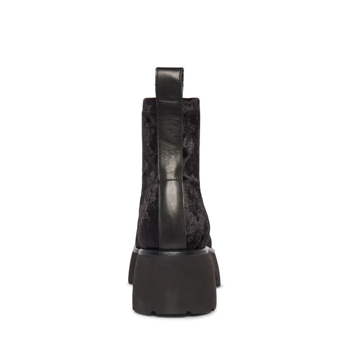 Womens Thelma Black Velvet Steve Madden Boots and Booties