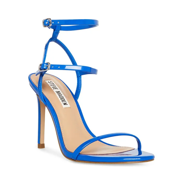 Womens Theresa Blue Patent Steve Madden Heels