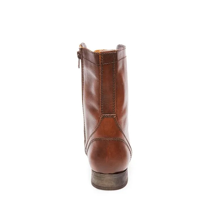 Womens Troopa Brown Leather Steve Madden Boots and Booties