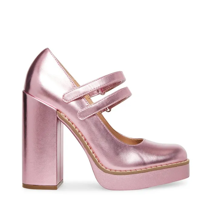 Womens Twice Pink Metallic Steve Madden Heels