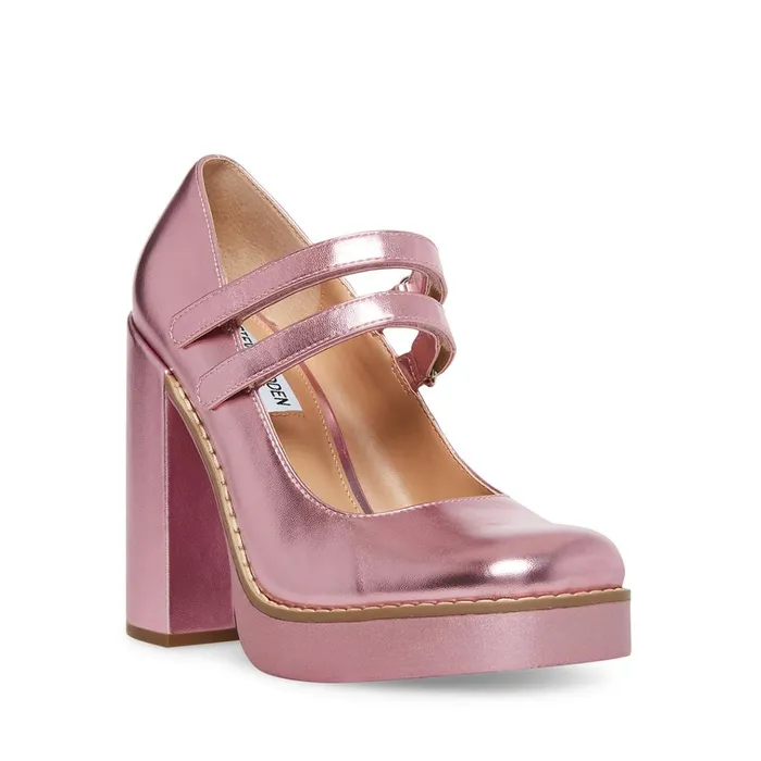 Womens Twice Pink Metallic Steve Madden Heels
