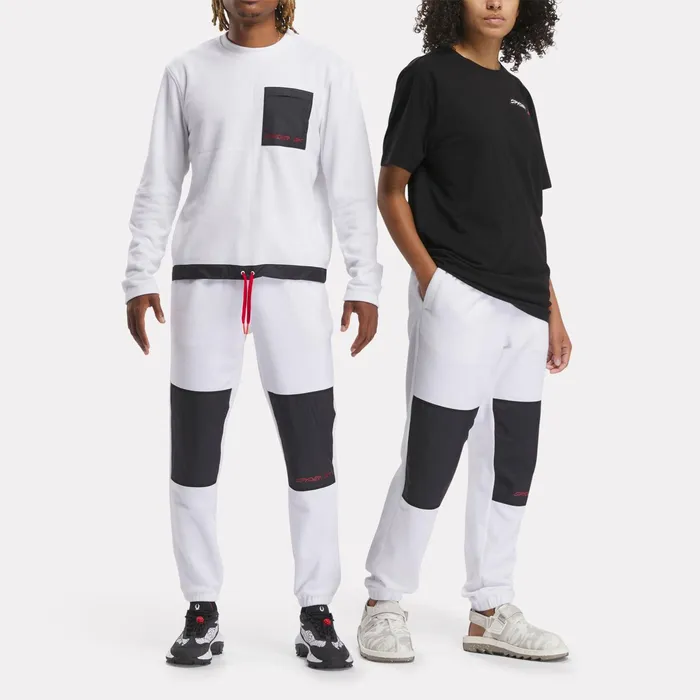 Womens Unisex Spyder X Reebok Lounge 8211 White Spyder Pants