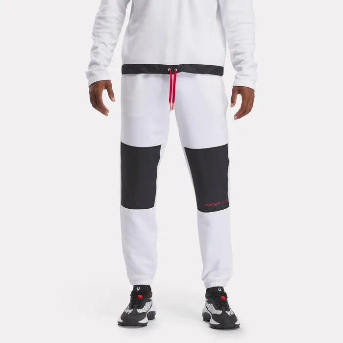 Womens Unisex Spyder X Reebok Lounge 8211 White Spyder Pants